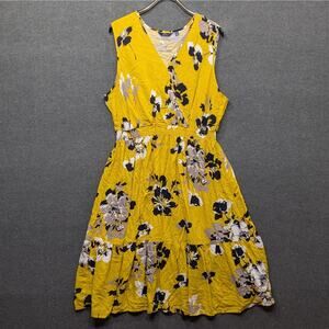 Mlle Gabrielle Tank Sun Dress Women's 3x Floral Casual Midi Summer V Neck